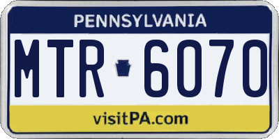 PA license plate MTR6070