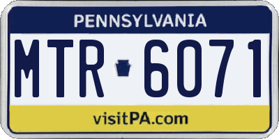 PA license plate MTR6071