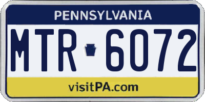 PA license plate MTR6072