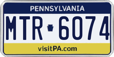 PA license plate MTR6074