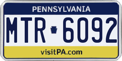 PA license plate MTR6092