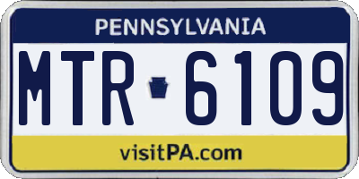 PA license plate MTR6109