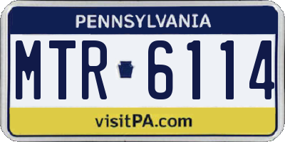 PA license plate MTR6114
