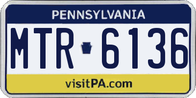 PA license plate MTR6136