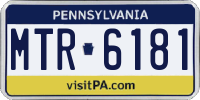 PA license plate MTR6181