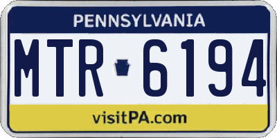 PA license plate MTR6194