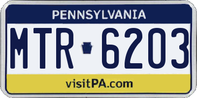 PA license plate MTR6203