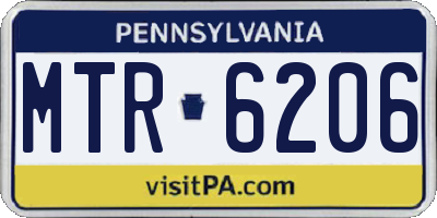 PA license plate MTR6206