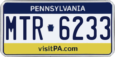 PA license plate MTR6233