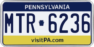 PA license plate MTR6236