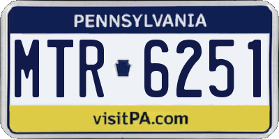 PA license plate MTR6251