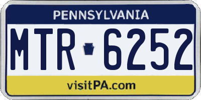PA license plate MTR6252