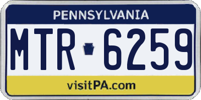 PA license plate MTR6259