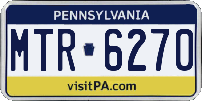 PA license plate MTR6270
