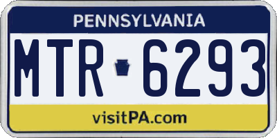 PA license plate MTR6293