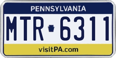 PA license plate MTR6311