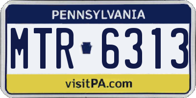PA license plate MTR6313