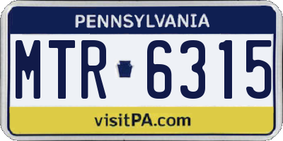 PA license plate MTR6315