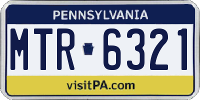 PA license plate MTR6321