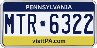 PA license plate MTR6322