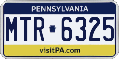 PA license plate MTR6325
