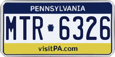 PA license plate MTR6326