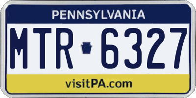 PA license plate MTR6327