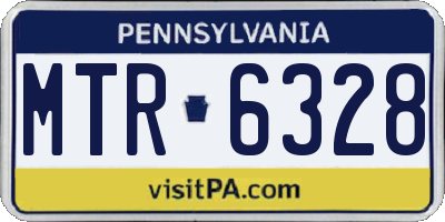 PA license plate MTR6328