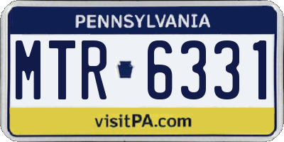 PA license plate MTR6331