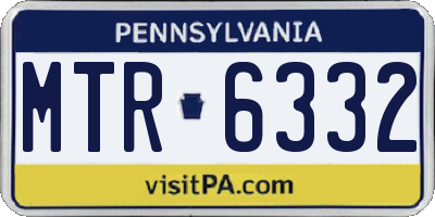 PA license plate MTR6332