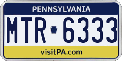 PA license plate MTR6333