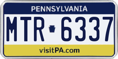 PA license plate MTR6337