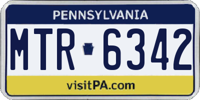 PA license plate MTR6342
