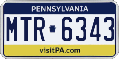 PA license plate MTR6343
