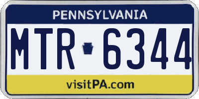 PA license plate MTR6344