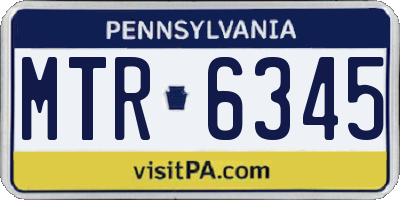 PA license plate MTR6345