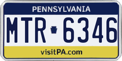 PA license plate MTR6346
