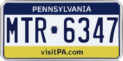 PA license plate MTR6347