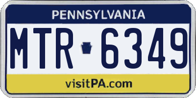 PA license plate MTR6349