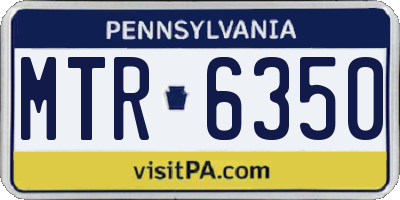 PA license plate MTR6350