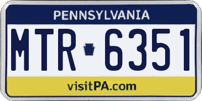 PA license plate MTR6351