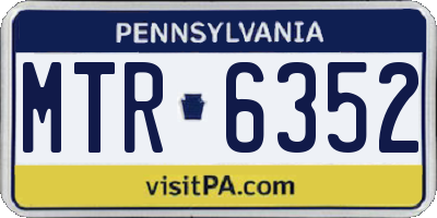 PA license plate MTR6352