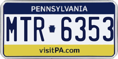 PA license plate MTR6353