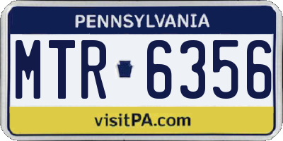 PA license plate MTR6356