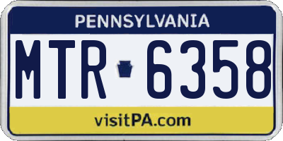 PA license plate MTR6358