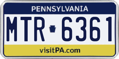 PA license plate MTR6361