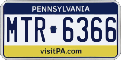 PA license plate MTR6366