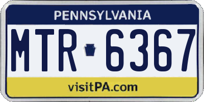 PA license plate MTR6367