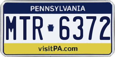 PA license plate MTR6372