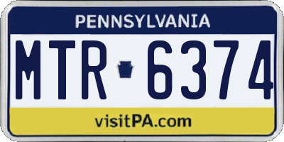 PA license plate MTR6374